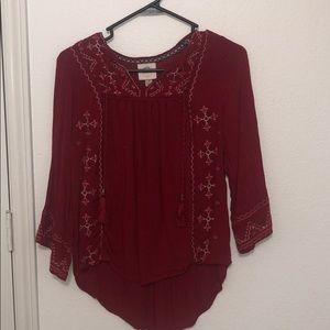 Flowy maroon/red blouse!